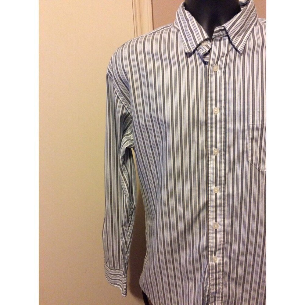 Pendleton Men's Bridgeport Button Front Shirt White Green Striped Pocket XL - Picture 4 of 11